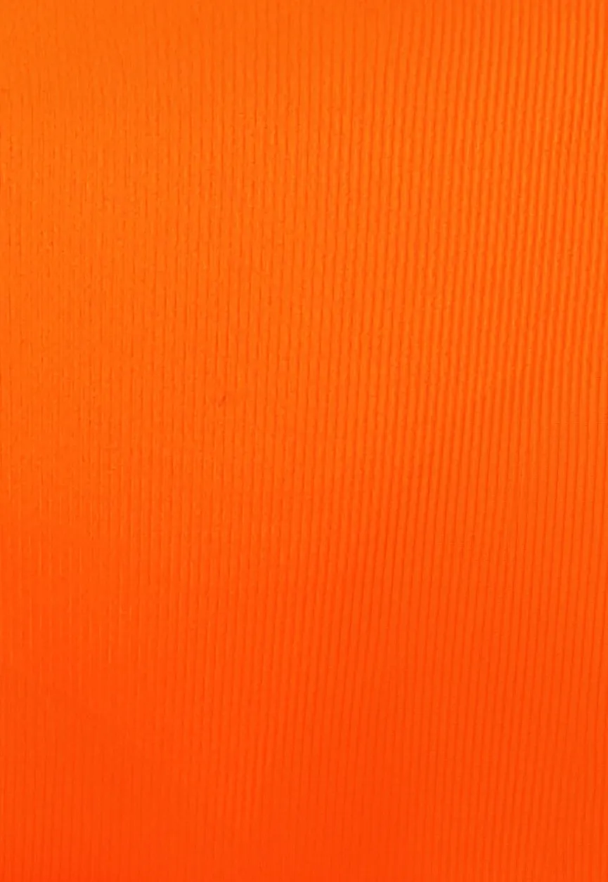 Neon Oranje Ribstof Triangel Bikini Top met Uitneembare Pads