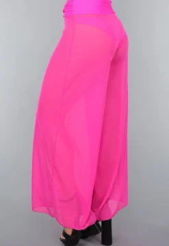 Neon Roze Wide Leg Cover-Up Broek