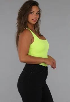 Noen Gele Vierkante Hals Bodysuit