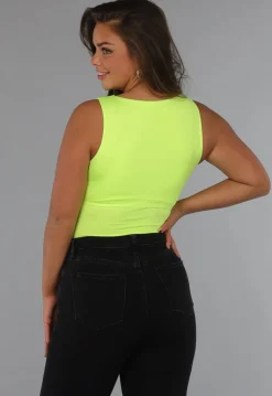 Noen Gele Vierkante Hals Bodysuit
