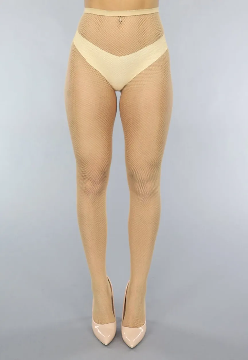 Nude Panty met Klein Fishnet Patroon