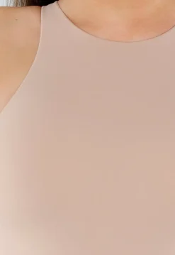 Nude String Body Mouwloos met Hoge Hals