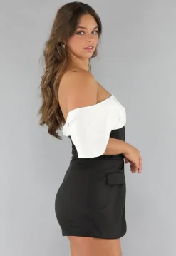 Off Shoulder Playsuit met Korset Detail