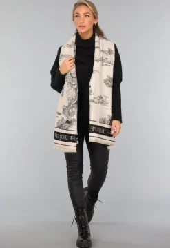 Omslagdoek met Print in Zwart