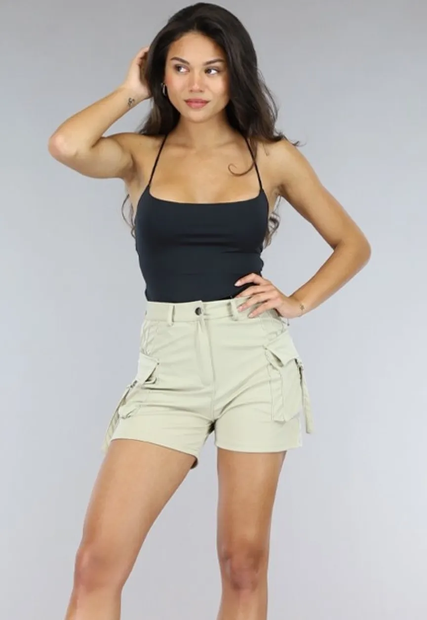 Open Rug Bodysuit Zwart met Strap Details