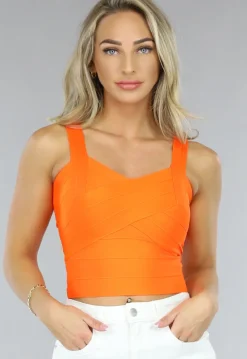 Oranje Bandage Crop Top