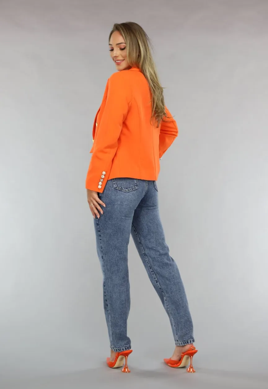 Oranje Button Blazer