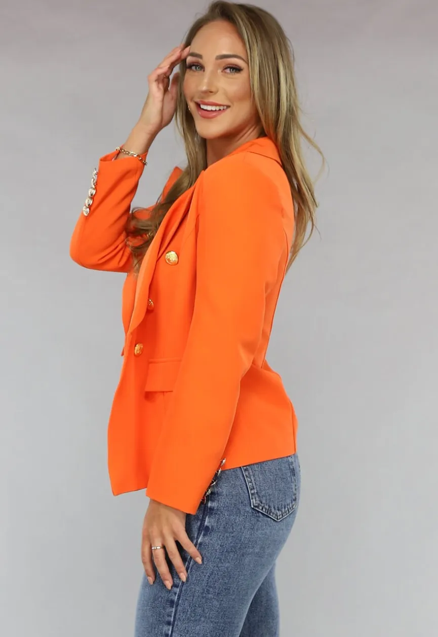 Oranje Button Blazer