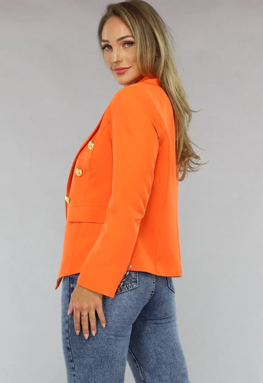 Oranje Button Blazer