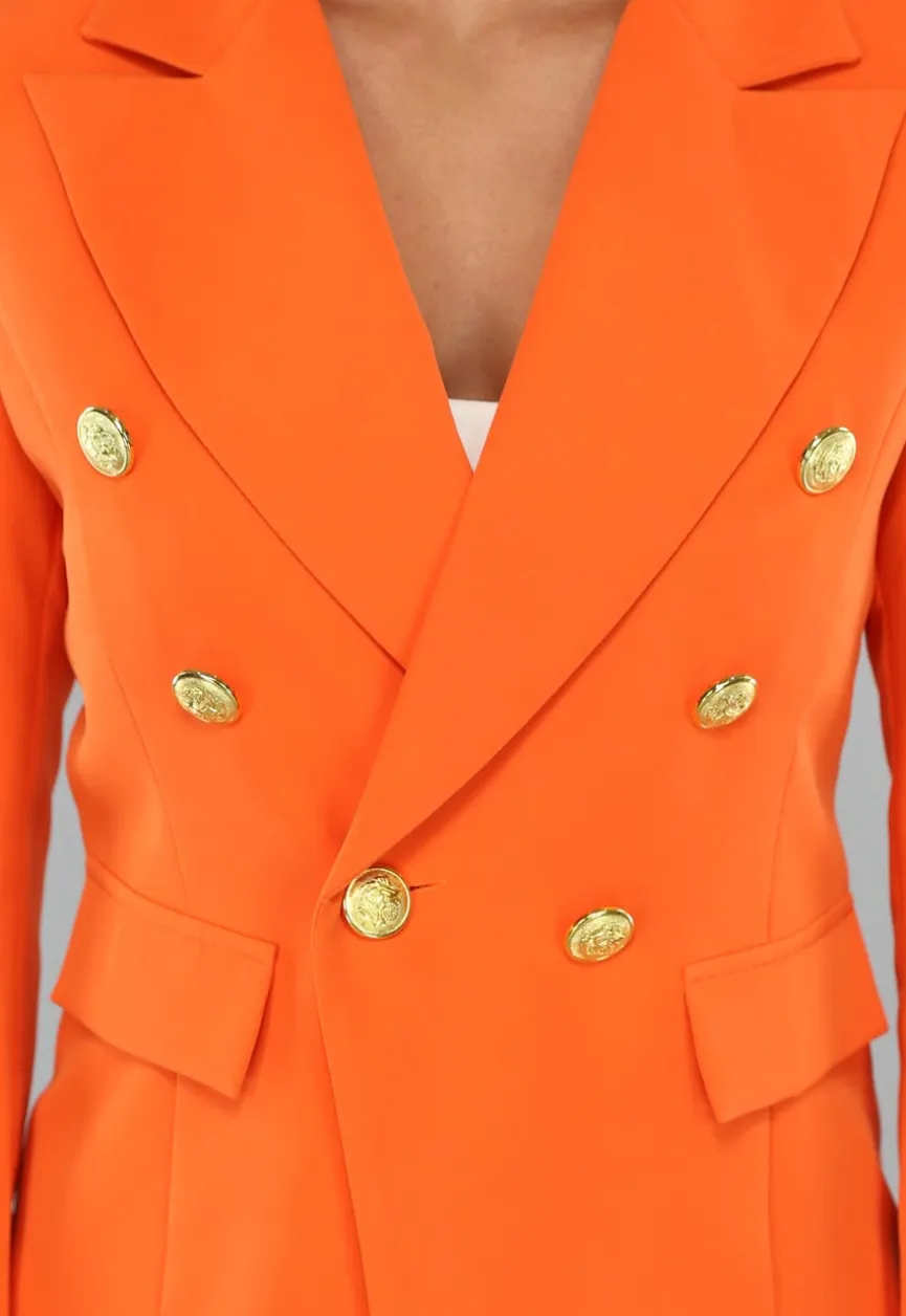 Oranje Button Blazer