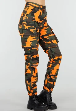 Oranje Camouflage Cargo Broek met Steekzakken