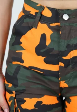 Oranje Camouflage Cargo Broek met Steekzakken
