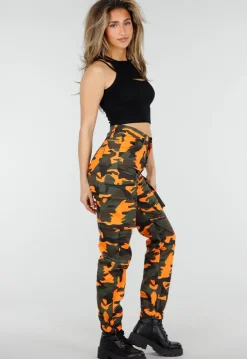 Oranje Camouflage Cargo Broek met Steekzakken