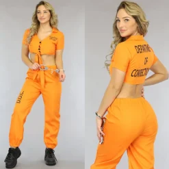 Oranje Inmate Boevenkostuum