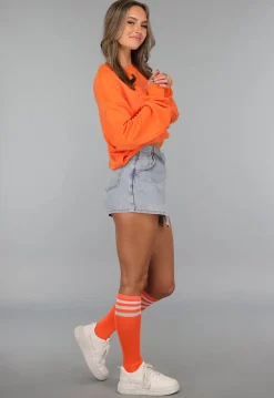Oranje Koningsdag Sweater Dames met Queen Bae Print