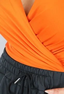 Oranje Longsleeve Basic Body met Overslag