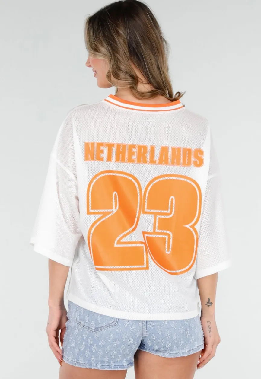 Oranje Netherlands Jersey Top met Nummer
