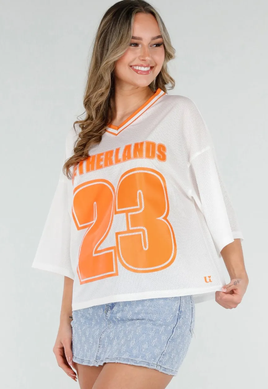 Oranje Netherlands Jersey Top met Nummer