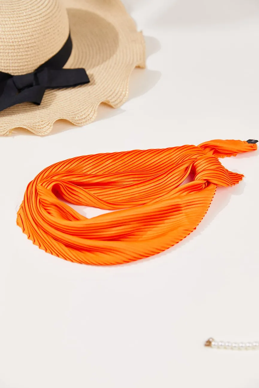 Oranje Ribstof Sjaal met Babylock