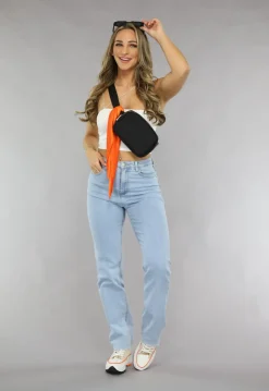 Oranje Ribstof Sjaal met Babylock