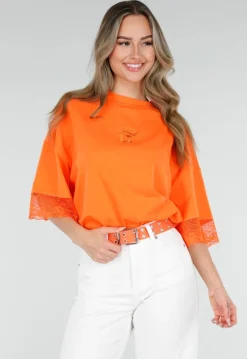 Oranje Riem met Metalen Gesp en Oogjes