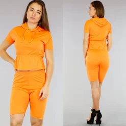 Oranje Two Piece met Biker Short