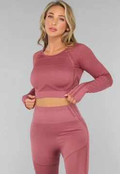 Oudroze Longsleeve Fitness Set met Duimgaten