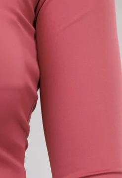 Oudroze Longsleeve Top met Vierkante Hals