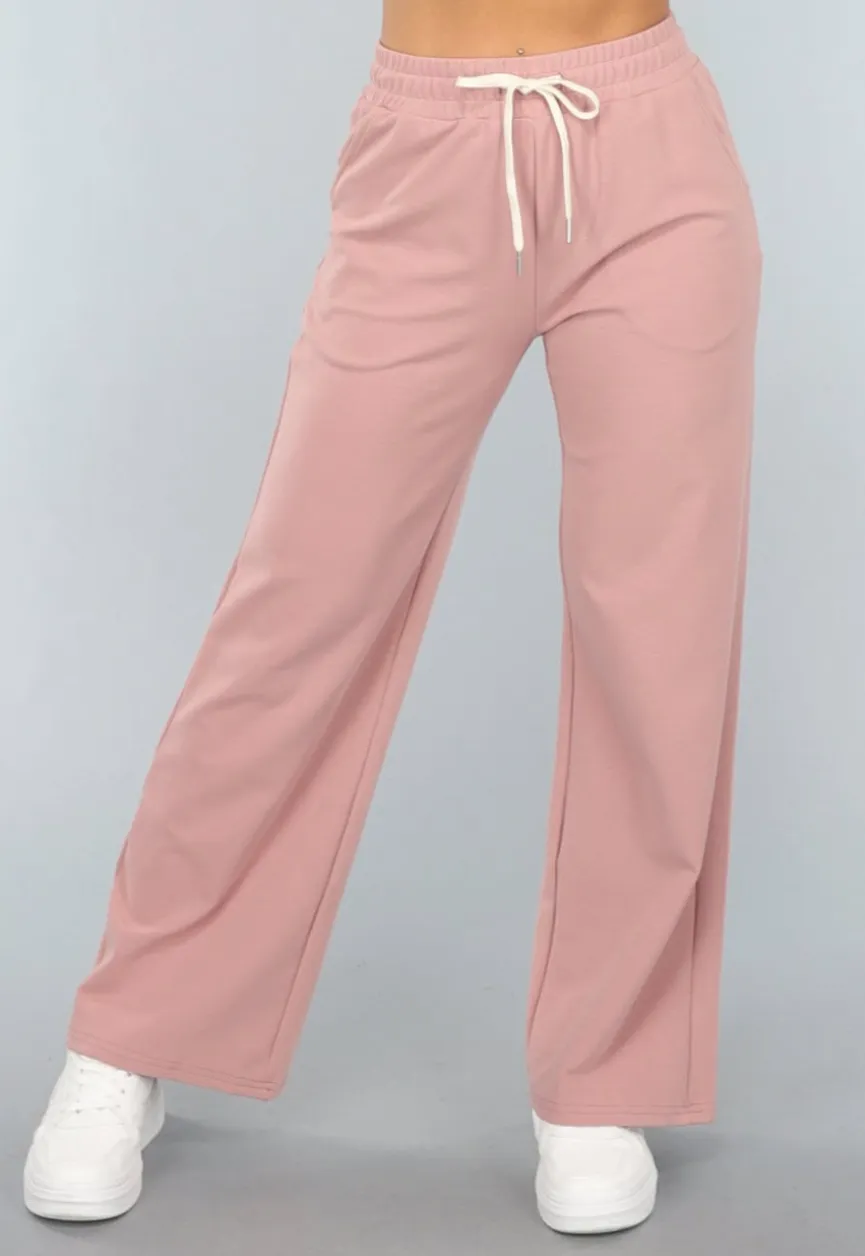 Oudroze Wide Leg Lounge Broek