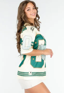 Oversized Baseball Jersey met Vogelprint