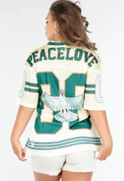 Oversized Baseball Jersey met Vogelprint