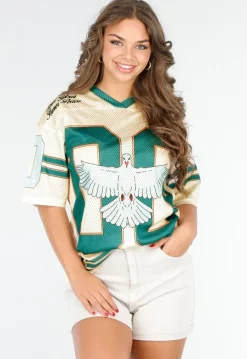 Oversized Baseball Jersey met Vogelprint