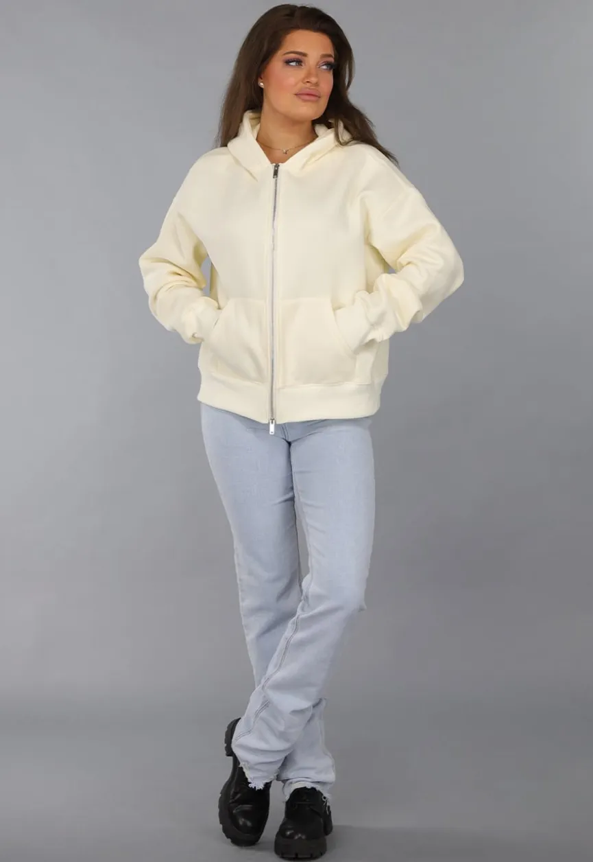 Oversized Ecru Vest met Steekzakken
