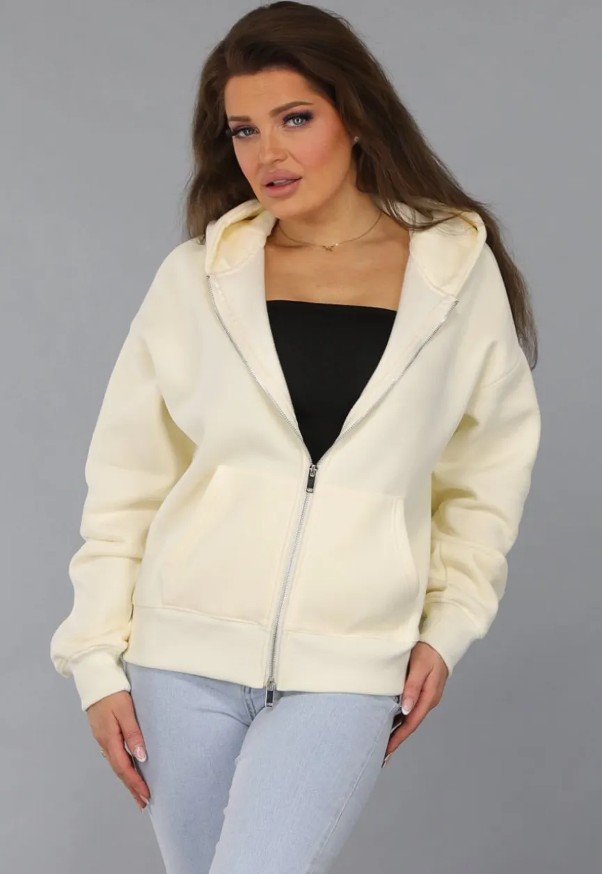 Oversized Ecru Vest met Steekzakken