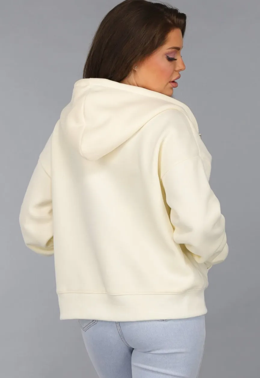 Oversized Ecru Vest met Steekzakken