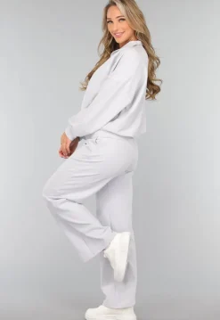 Oversized Trui met Rits in Lichtblauw