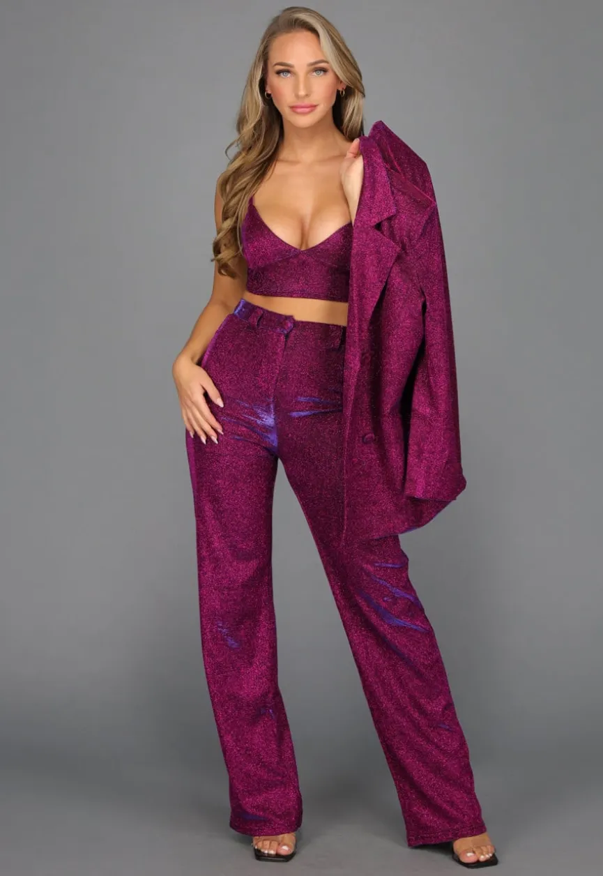 Paarse Glamour Top met Triangel Model