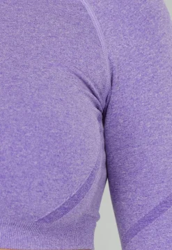 Paarse Korte Longsleeve Sporttop met Duimgaten