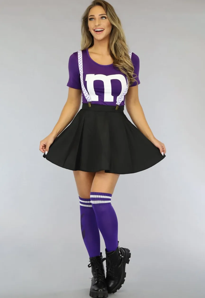Paarse M&M Kostuum
