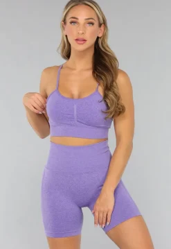 Paarse Sportieve Set met Biker Short