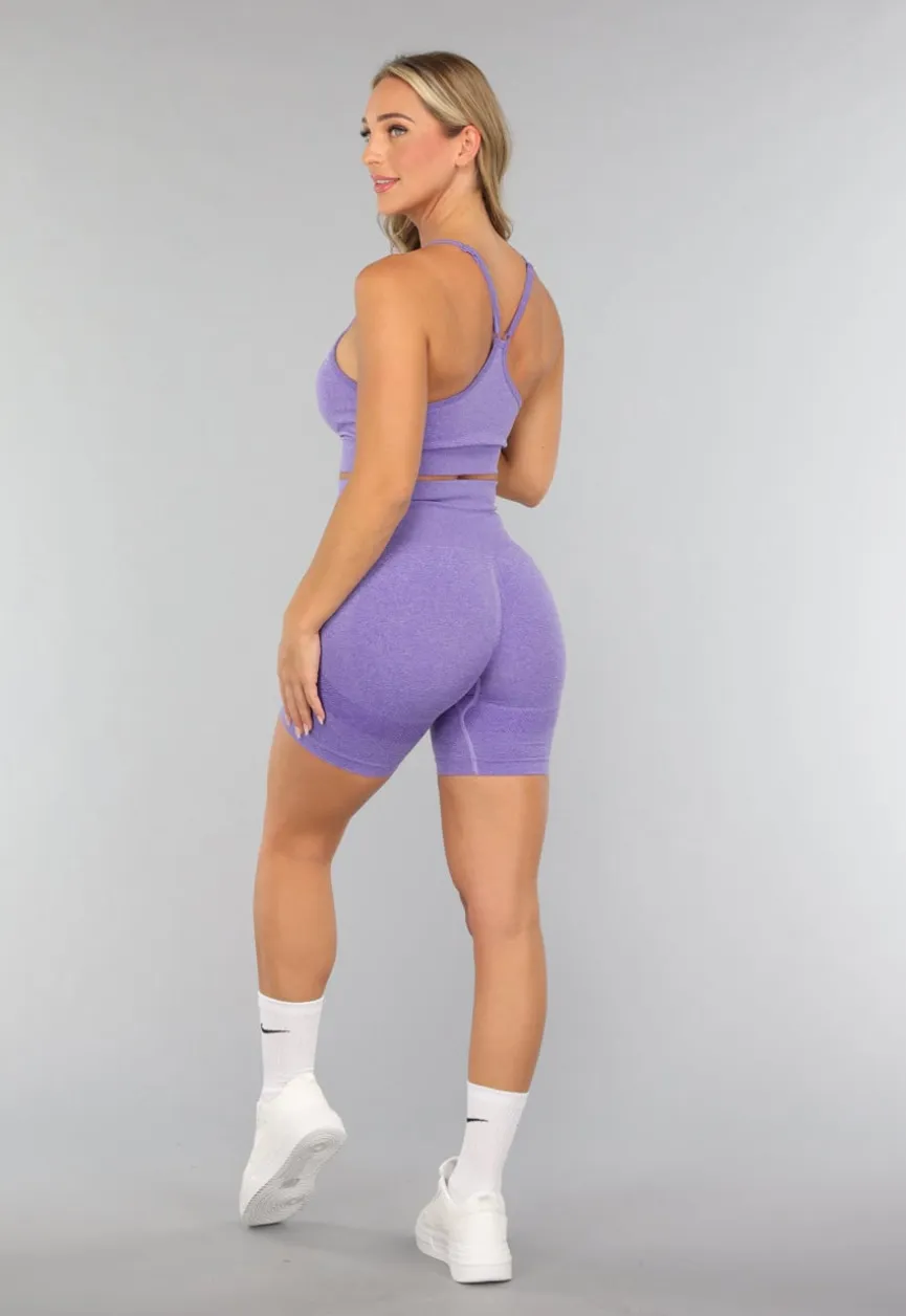 Paarse Sportieve Set met Biker Short