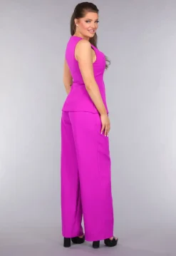 Pantalon en Gilet Suit in Fluoriserend Magenta