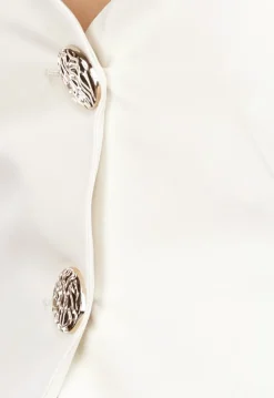 Pantalon Gilet Suit met Statement Knopen in Beige