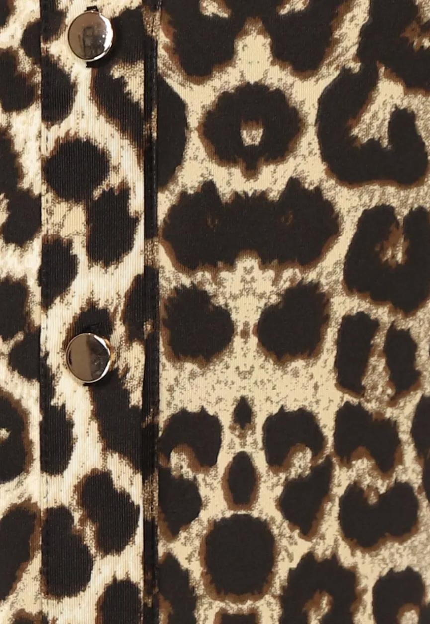 Panterprint Blouse met Lange Mouwen