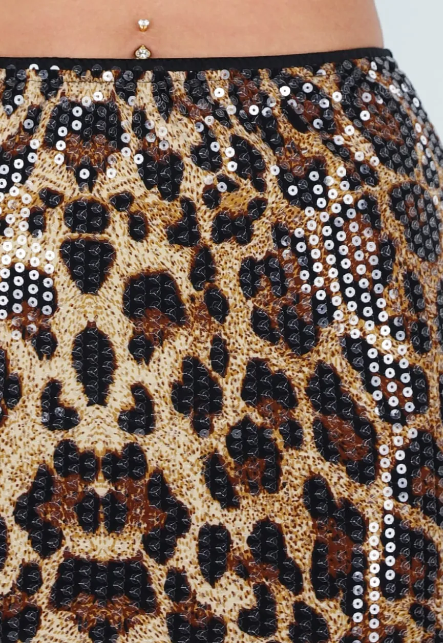 Panterprint Rok met Pailletten en Stretch