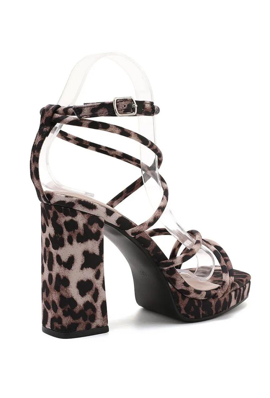 Panter Strappy Sandaletten met Blokhak