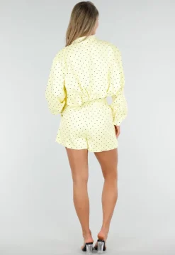 Pastelgele Polkadot Two Piece Set met Jack en Short