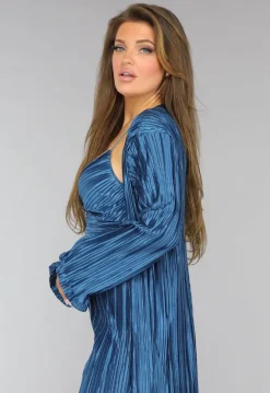 Petrol Plissé 3 Piece met Lang Vest