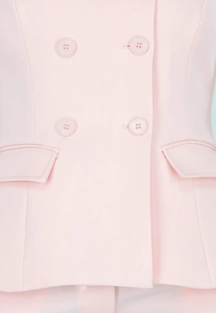 Poederroze Mouwloze Blazer Top