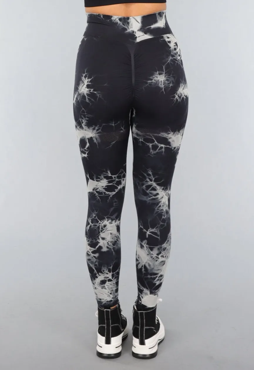 Print Stretch Overslag Legging met Tie Dye